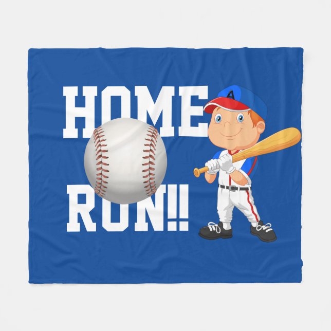 Home Run Baseball Fleece Blanket (Vorderseite (Horizontal))