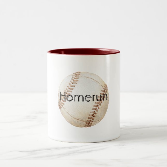 Home Run Baseball Zweifarbige Tasse (Mittel)
