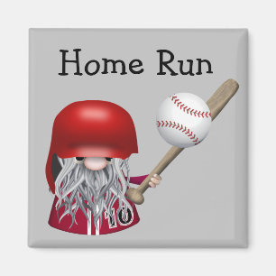 Home Run Gnom Baseball Magnet