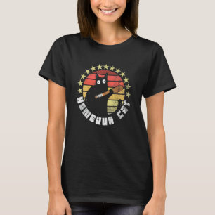 Home Run Katze Baseballschläger Ball Sport T-Shirt