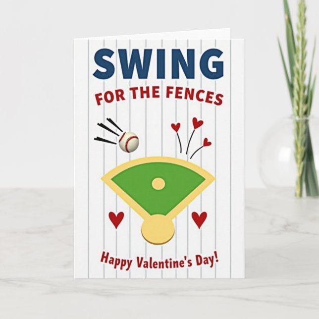 Home Run Love Valentine Card Karte (Vorderseite)