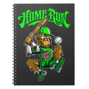 Home Run Monkey Baseball Notizblock