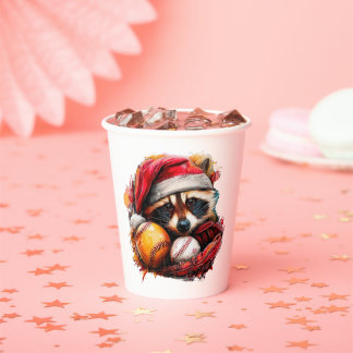 Home-Run Raccoon Ballgame Paper Cup Pappbecher