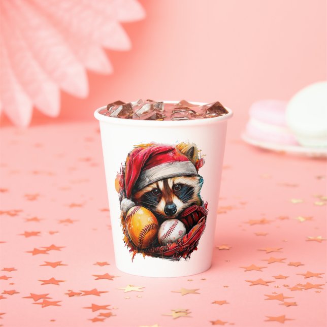 Home-Run Raccoon Ballgame Paper Cup Pappbecher (Insitu)