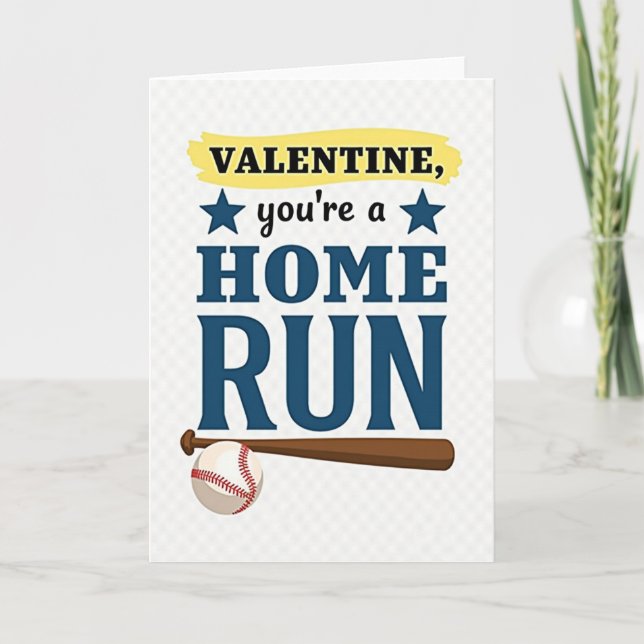 Home Run Valentine Baseball Card Karte (Vorderseite)