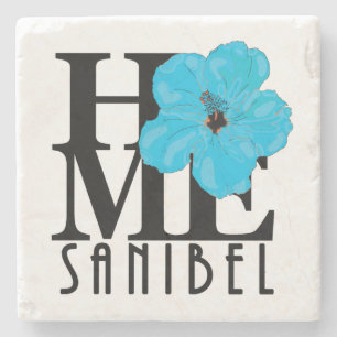 HOME Sanibel Blue Hibiscus Steinuntersetzer