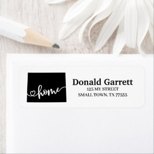 Home State Outline Heart Wyoming Address Label