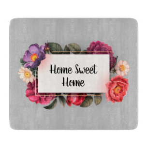 Home Sweet Home Graue Blumenrahmen-Schneidbrett Schneidebrett