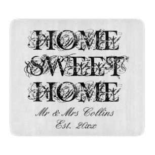 Home Sweet Home personalisiertes Glas-Schneidbrett Schneidebrett