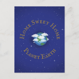 "Home Sweet Home Planet Erde" Whimsical Custom Postkarte