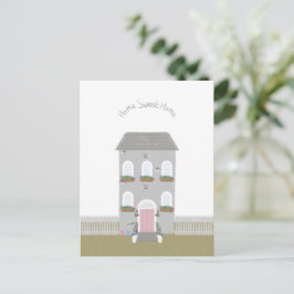 Home Sweet Home Quote House Illustration Card Postkarte