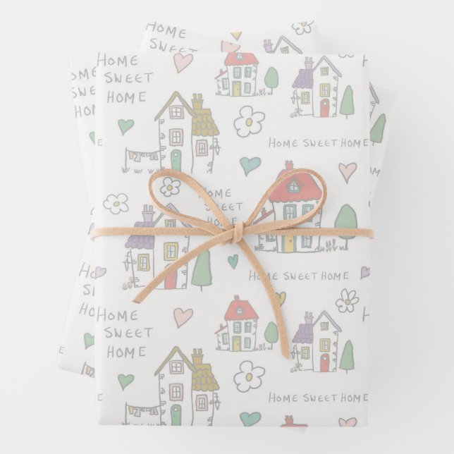 Home sweet home wrapping paper geschenkpapier set (Beispiel)