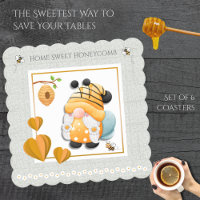 Home Sweet Honeycomb Bienen-Gnom Untersetzer-Set