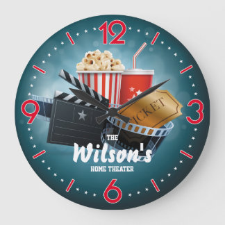 Home Theater Cinema Personalizable Wall Clock Große Wanduhr