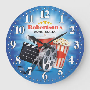 Home Theater Cinema Personalizable Wall Clock Große Wanduhr