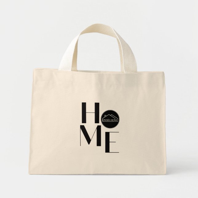 HOME-Typografie-Tragetasche mit modernem Design Mini Stoffbeutel (Vorne)
