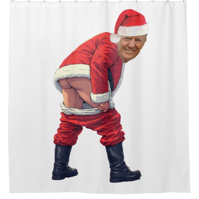 HOME-X Donald Trump Schreiende Toilettenpapierroll Duschvorhang (Vorderseite)