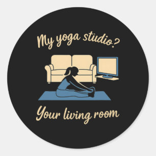 Home-Yoga-Aktivkleidung Mein Yoga-Studio Ihr Wohnz Runder Aufkleber