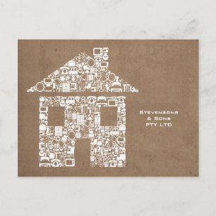 Home Zuhause Business Werbekarte Marketing Card Postkarte