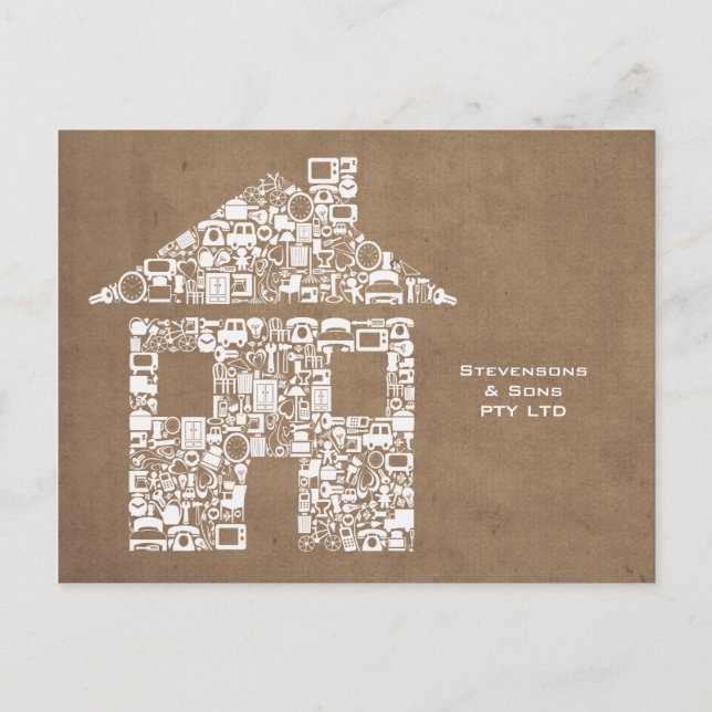 Home Zuhause Business Werbekarte Marketing Card Postkarte (Vorderseite)