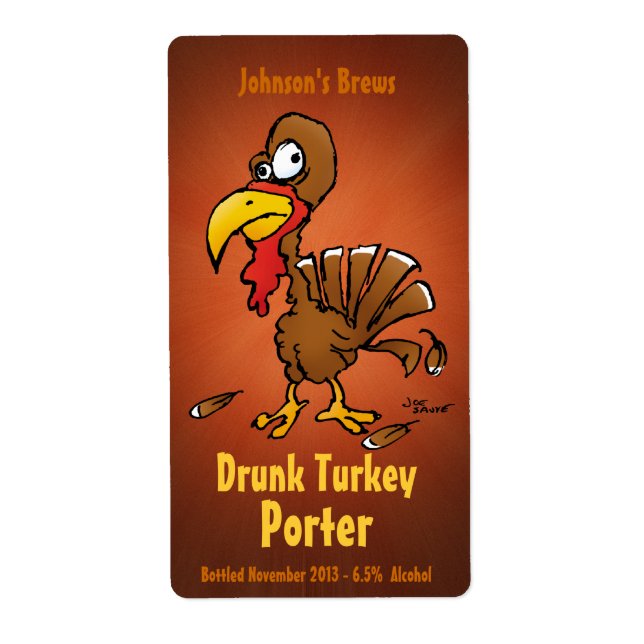 Homebew Beer Labels mit Funny Turkey (Vorne)