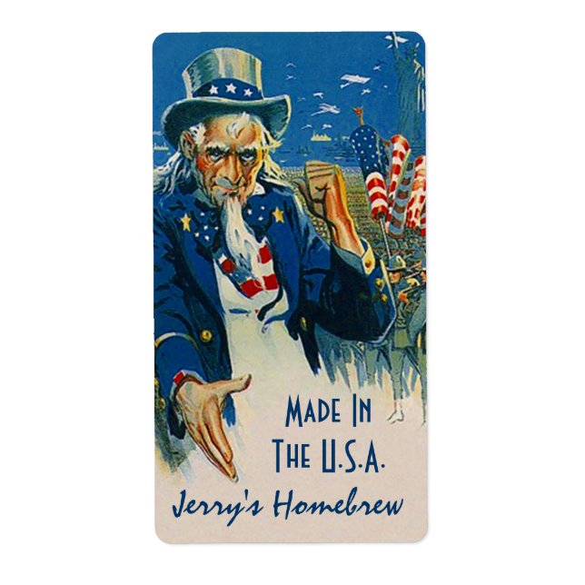 Homebrewing Beer Bottle Labels Fun Made in the USA (Vorne)