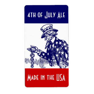 Homebrewing Beer Labels für 4. Juli Uncle Sam