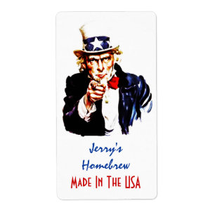 Homebrewing Bier beschriftet Uncle Sam Hergestellt