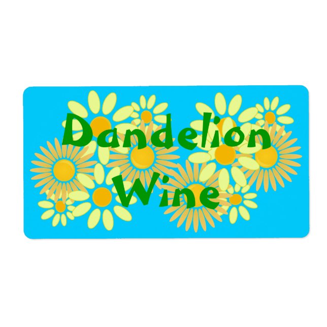 Homebrewing Homemade Dandelion Wine Labels Flasche (Vorne)