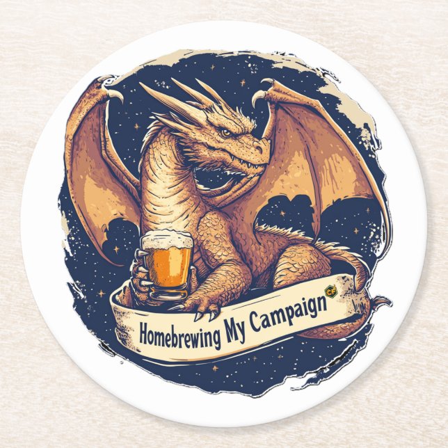 Homebrewing RPG-Untersetzer Runder Pappuntersetzer (Vorderseite)