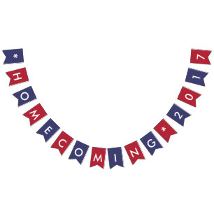 Homecoming 2017 American Flag Colors Typografy Wimpelkette