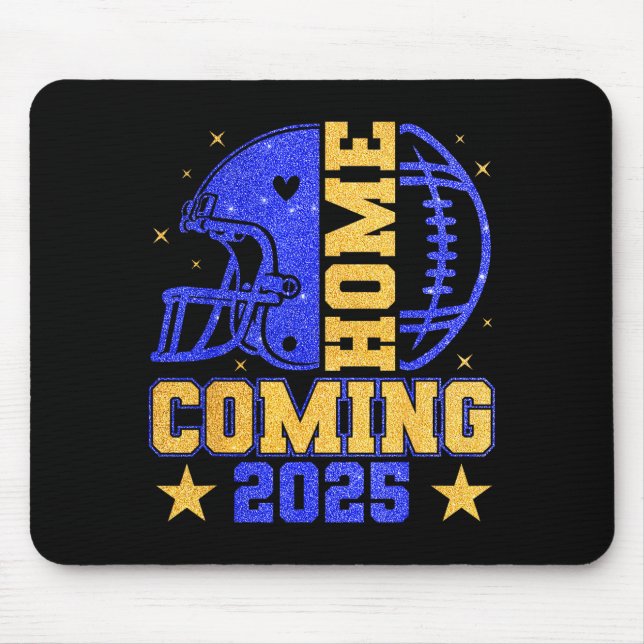 Homecoming 2025 Hoco Football Mama Girl Blue Gold  Mousepad (Vorne)