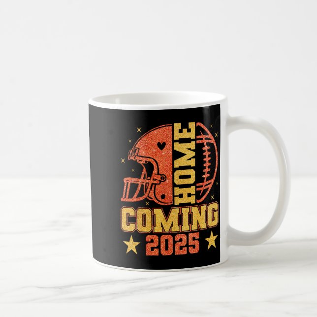 Homecoming 2025 Hoco Football Mama Girl Orange Gol Kaffeetasse (Rechts)