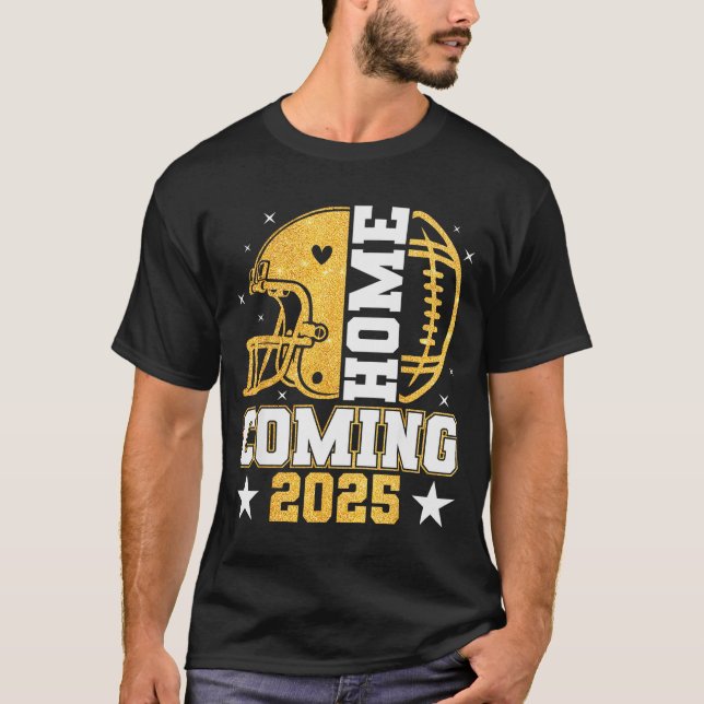 Homecoming 2025 Hoco Football Mom Mama Girl Footba T-Shirt (Vorderseite)