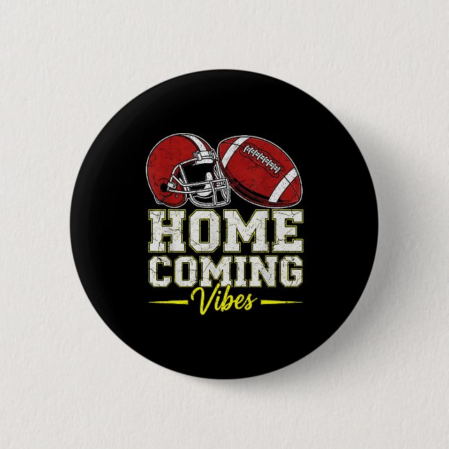 Homecoming Vibes For Teens Football Game Outfits D Button (Vorderseite)