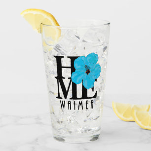 HOMEE Waimea Blue Hibiskus Glas