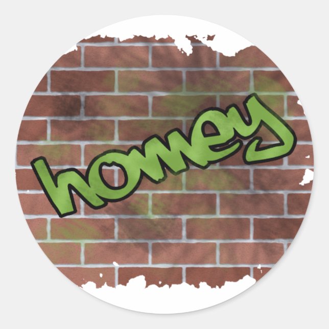 Homegraffiti-Design Runder Aufkleber (Vorderseite)