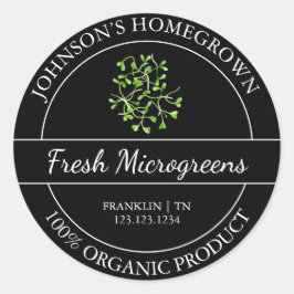 Homegrown Garden Fresh Bio Microgreens Label Runder Aufkleber