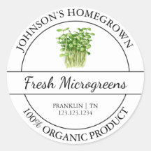 Homegrown Garden Fresh Bio Microgreens Label