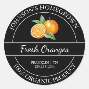 Homegrown Garden Frische Bio Orange Label Runder Aufkleber