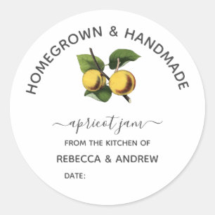 Homegrown & Handmade Apricot Jam Vintag Runder Aufkleber