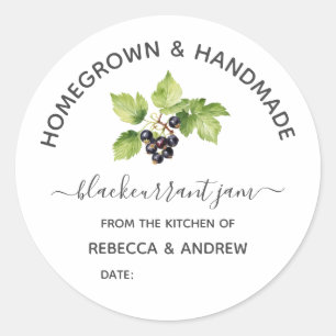 Homegrown & handmade Blackcurrant Jam / Jelly Runder Aufkleber