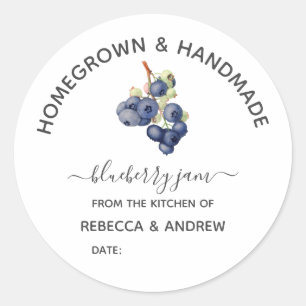 Homegrown & Handmade Blueberry Jam Vintag Runder Aufkleber