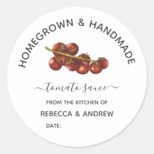 Homegrown & Handmade Tomato Sauce Mason Jar Runder Aufkleber