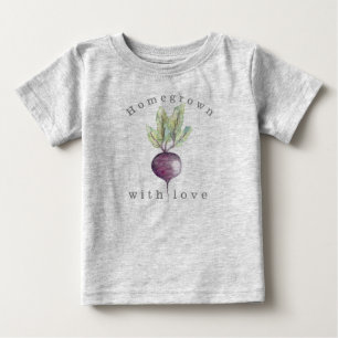 Homegrown mit Liebe   rote Rübe  Bio Veggie Baby T-shirt