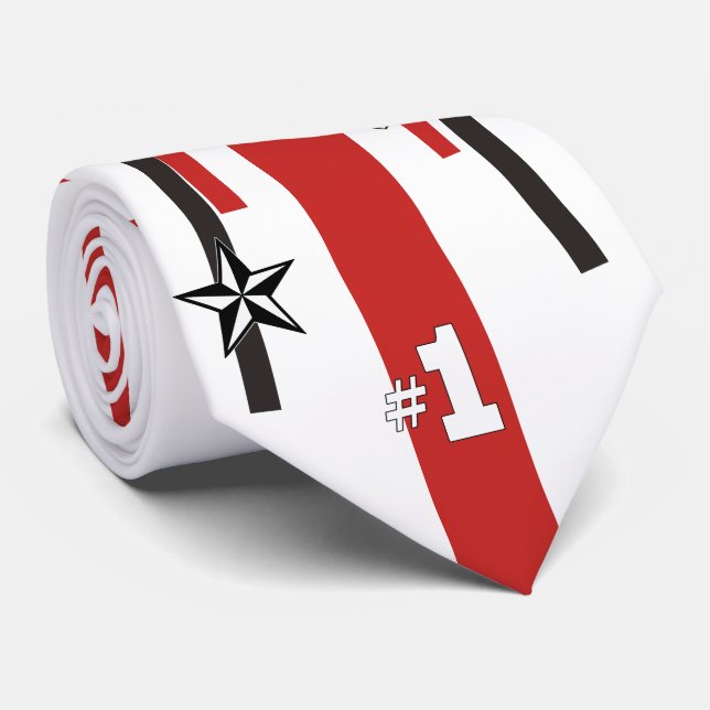 Homekomierende Football Mum Necktie Maroon Krawatte (Gerollt)