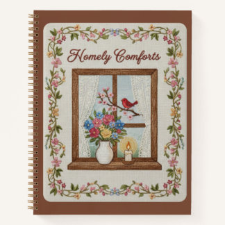 Homely Comforts Embroidered Window & Floral  Notizbuch
