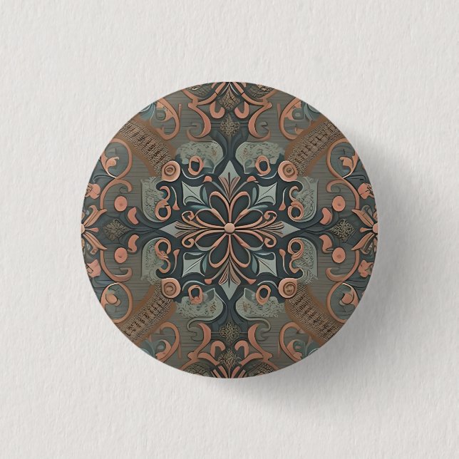 Homely cottage pattern button (Vorderseite)