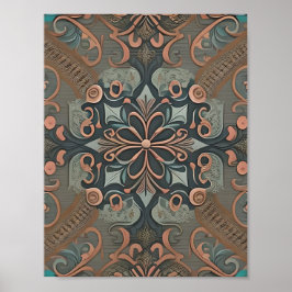 Homely cottage pattern poster