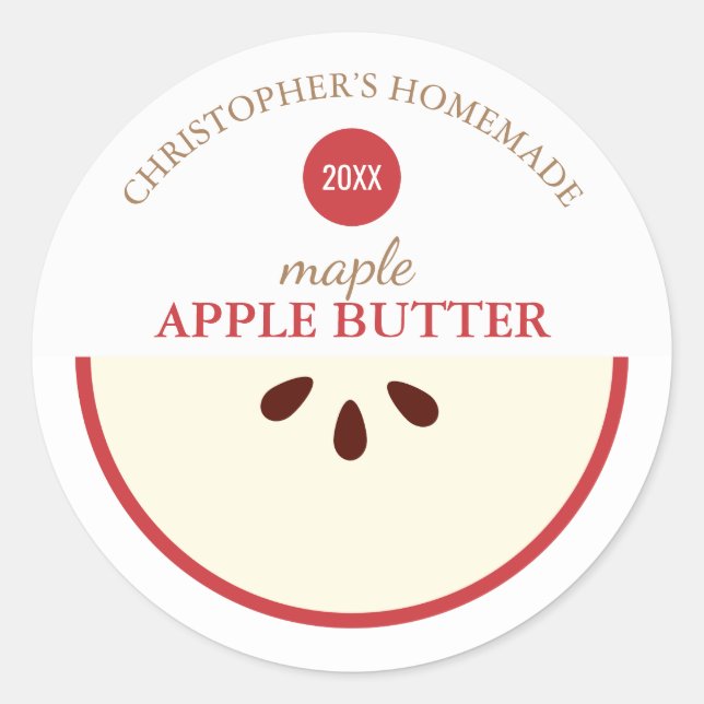 Homemade Apple Butter Runder Aufkleber (Vorderseite)